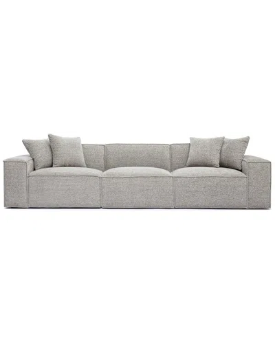 Tov Furniture Mindy Chenille Basketweave Modular Sofa In Gray