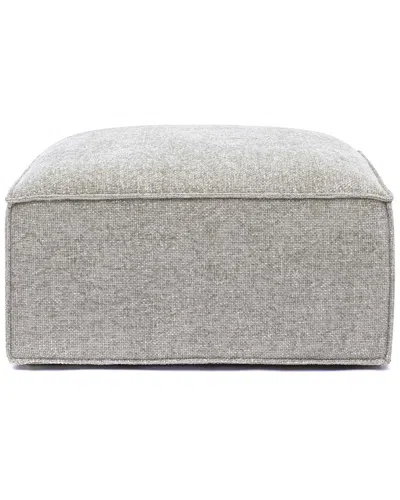 Tov Furniture Mindy Chenille Basketweave Ottoman In Gray