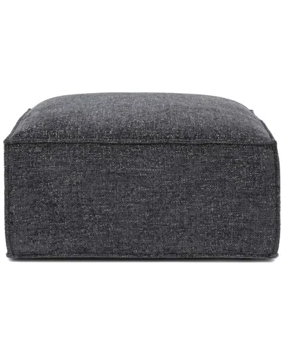 Tov Furniture Mindy Chenille Basketweave Ottoman In Black