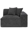 Tov Furniture Mindy Chenille Basketweave Laf Corner Chair In Black