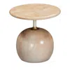 Tov Furniture Mire Faux Marble Side Table In Rose