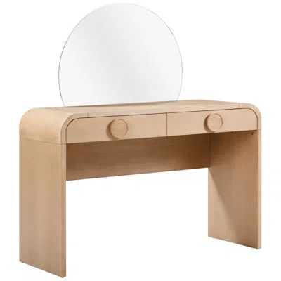 Tov Furniture Moonrise 48" Wide Natural Ash Wood 2-drawer Vanity Desk