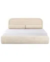 Tov Furniture Murielle Cream Heavy Knubby Boucle Queen Bed