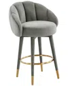 Tov Furniture Myla Swivel Counter Stool In Grey
