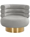 Tov Furniture Naomi Grey Velvet Swivel Chair