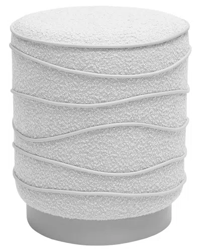Tov Furniture Nero Boucle Ottoman In Gray
