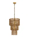 Tov Furniture Nirsa Brass Chain Link 3-tier Chandelier
