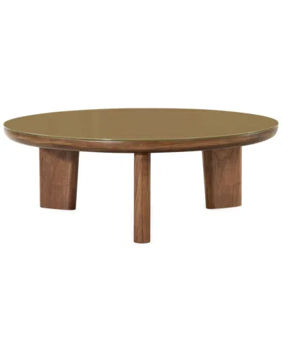 Tov Furniture Oani Walnut & Glass Round Coffee Table