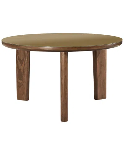 TOV FURNITURE TOV FURNITURE OANI WALNUT & GLASS ROUND DINING TABLE