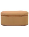 Tov Furniture Olivier Boucle Oval Storage Ottoman In Peach