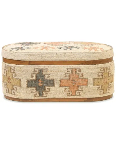 Tov Furniture Olivier Cotton Oval Storage Ottoman In Multicolor