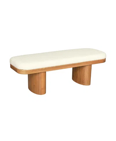 Tov Furniture Ollie Performance Boucle Bench In White