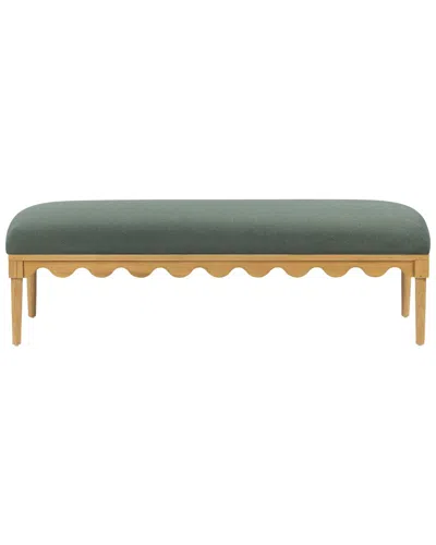 Tov Furniture Oodle Vegan Mohair Bench In Green