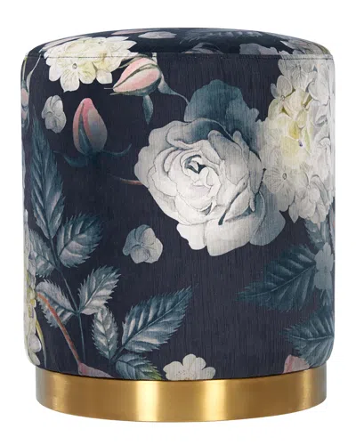 Tov Opal Floral Velvet Ottoman