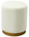 Tov Furniture Opal Velvet Ottoman In White