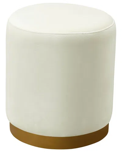 Tov Furniture Opal Velvet Ottoman In White