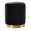 Tov Furniture Opal Velvet Ottoman In Black