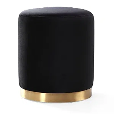 Tov Furniture Opal Velvet Ottoman In Black