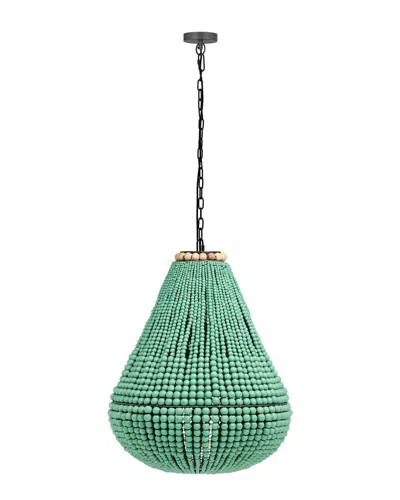 Tov Furniture Palani Green Wooden Bead Chandelier