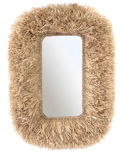 Tov Furniture Palm Sisal Rectangular Wall Mirror In Brown
