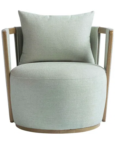 Tov Furniture Paolo Textured Weave Swivel Chair In Green