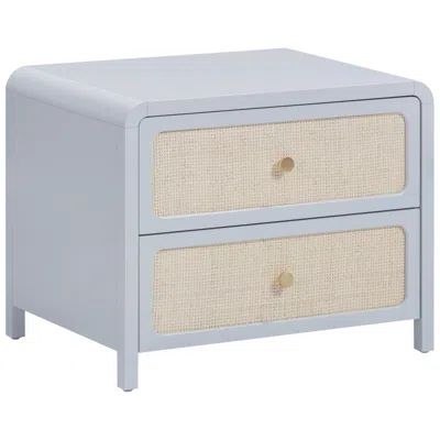 Tov Furniture Patty Pastel Blue Rattan 2 Drawer Nightstand