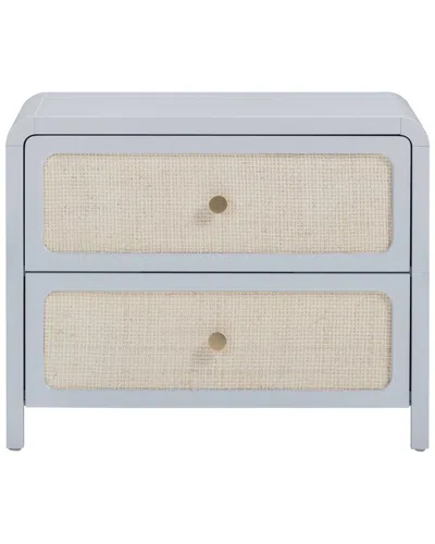Tov Furniture Patty Rattan 2-drawer Nightstand In Blue
