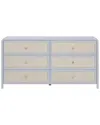 Tov Furniture Patty Rattan 6 Drawer Dresser In Neutral