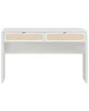 Tov Furniture Patty Rattan Console Desk In White