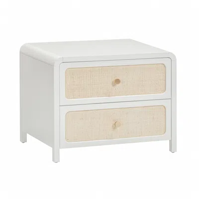 Tov Furniture Patty White Rattan 2 Drawer Nightstand In Multi