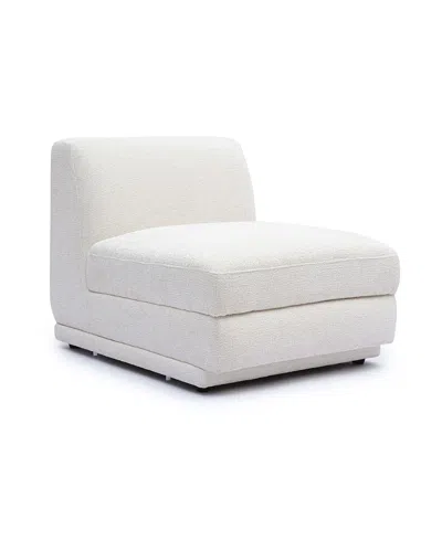 Tov Furniture Perry Chenille Modular Armless Chair In White