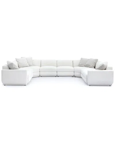 Tov Furniture Perry Chenille Modular Large U-sectional In White