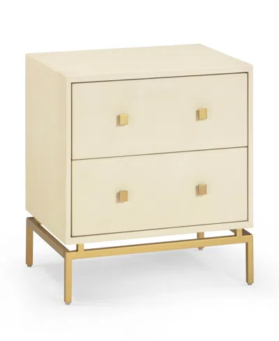 Tov Furniture Pesce 23.3" Wood Shagreen Nightstand In White