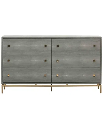 Tov Furniture Pesce Shagreen 6 Drawer Dresser In Gray