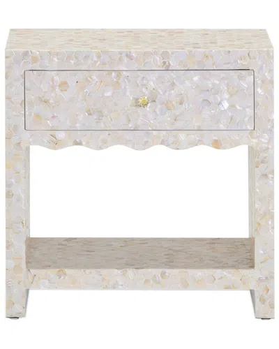 Tov Furniture Piara Natural Mother-of-pearl Inlaid Nightstand In Animal Print
