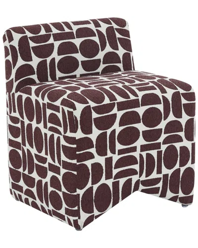 Tov Furniture Pippa Geometric Jacquard Weave Stool In Red