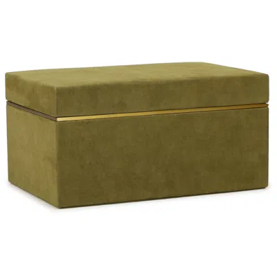 Tov Furniture Pisa Suede Contract-grade Storage Box In Green