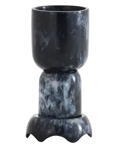 Tov Furniture Platform Swirl Resin Kiddush Cup In Black