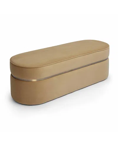 Tov Furniture Pomp Honey Velvet Bench In Brown