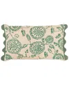 Tov Furniture Portia Embroidered Cotton Flex 20 X 12 Inch Accent Cushion In Aqua