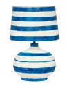 Tov Furniture Positano Striped Papier Mache Table Lamp In Blue
