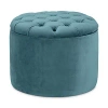 Tov Furniture Queen Velvet Storage Ottoman In Sea Blue