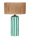 Tov Furniture Ravello Striped Papier Mache Table Lamp In Green