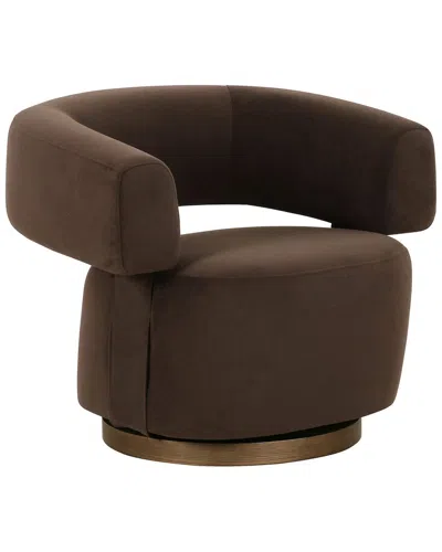 Tov Furniture River Performance Velvet Swivel Accent Chair In Green