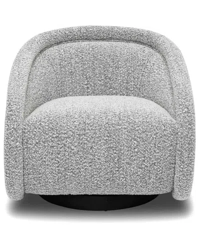 Tov Furniture Rory Boucle Swivel Chair In Grey