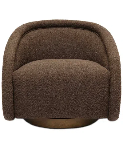 Tov Furniture Rory Chocolate Brown Boucle Swivel Chair