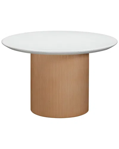 Tov Furniture Rose Faux Terrazzo & Terracotta Indoor/outdoor Round Concrete Dining Table In White