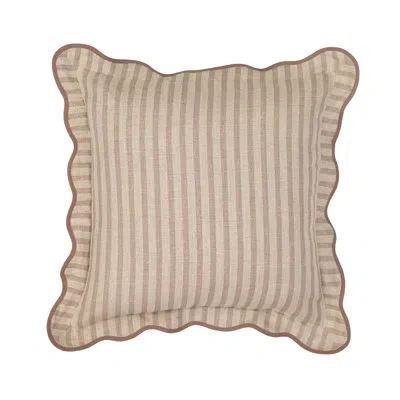 Tov Furniture Rose Striped Linen Accent Pillow In Brown