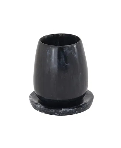 Tov Furniture Rounded Swirl Resin Kiddush Cup In Black