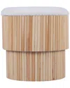 Tov Furniture Sagano Tiered Storage Ottoman In White